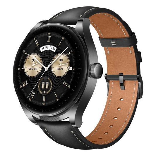 Huawei Watch Buds, Stainless Steel body, Leather Strap - Black