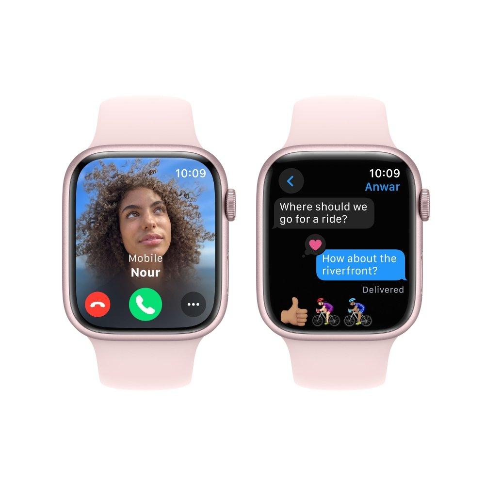 Apple Watch Series 9 GPS + Cellular 45mm Pink Aluminum Case with Light Pink Sport Band