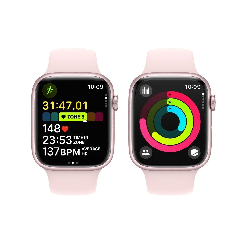 Apple Watch Series 9 GPS + Cellular 45mm Pink Aluminum Case with Light Pink Sport Band