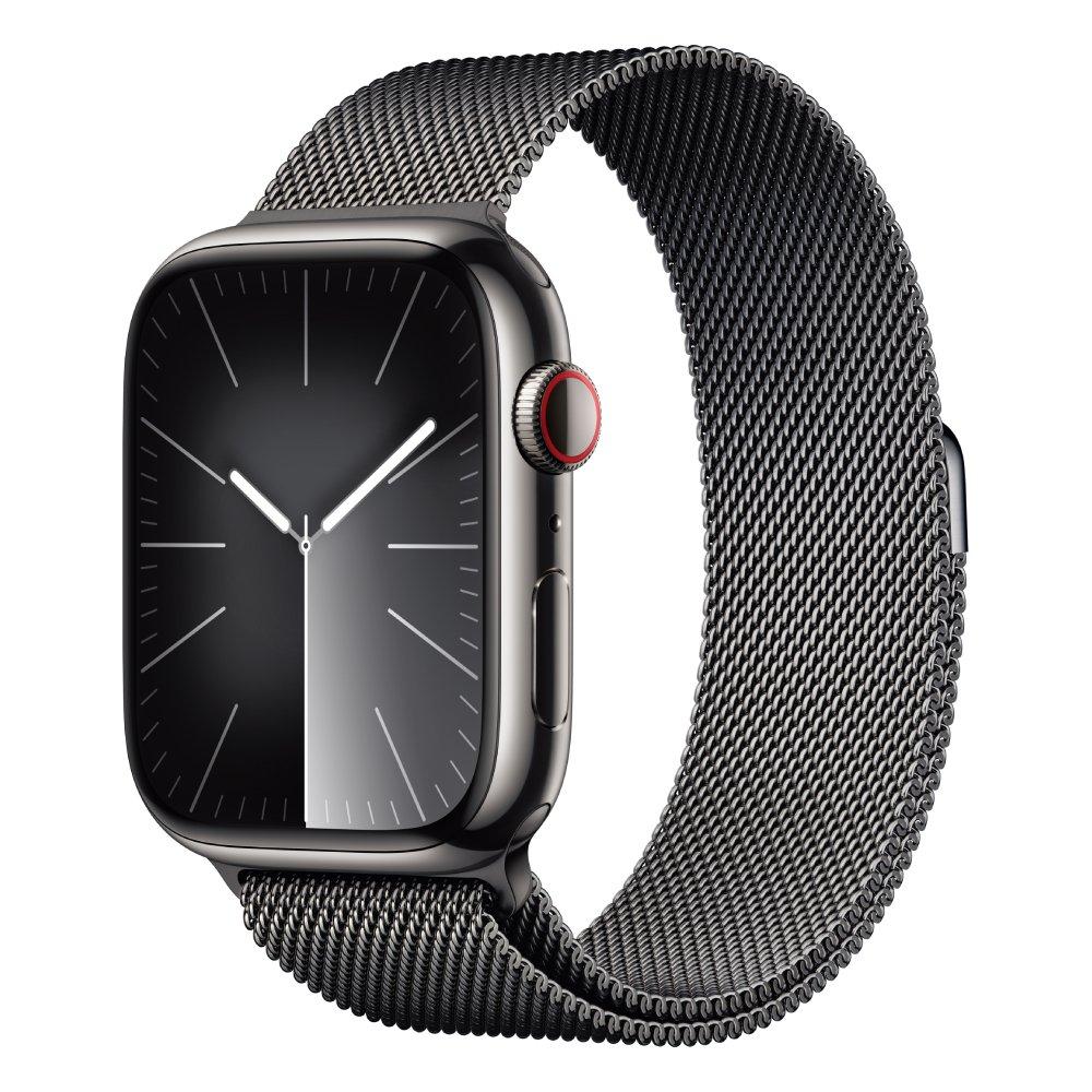 Apple Watch Series 9 GPS + Cellular 41mm Graphite Stainless Steel Case with Graphite Milanese Loop