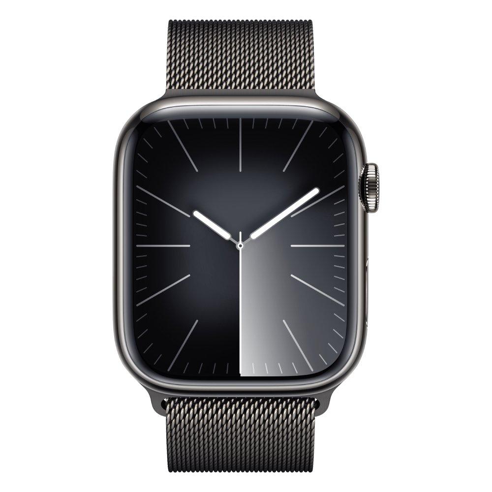 Apple Watch Series 9 GPS + Cellular 41mm Graphite Stainless Steel Case with Graphite Milanese Loop