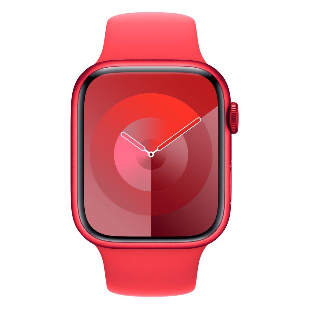 Apple Watch Series 9 GPS + Cellular 45mm RED Aluminium Case with RED Sport Band - M/L