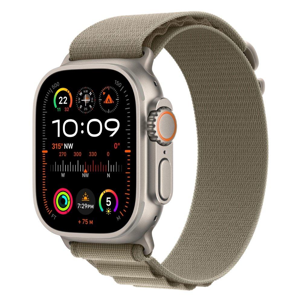 Apple Watch Ultra 2 GPS + Cellular 49mm Titanium Case with Olive Alpine Loop