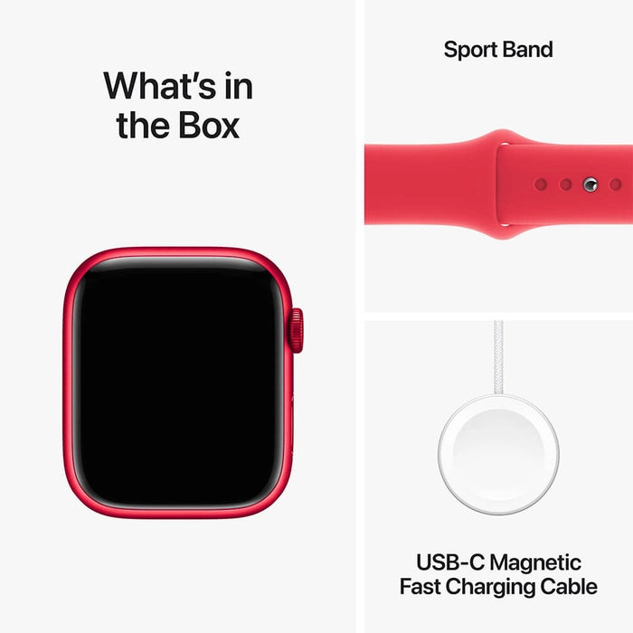 Apple Watch Series 9 GPS + Cellular 45mm RED Aluminium Case with RED Sport Band - M/L