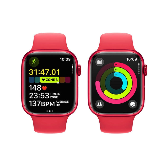 Apple Watch Series 9 GPS + Cellular 45mm RED Aluminium Case with RED Sport Band - M/L