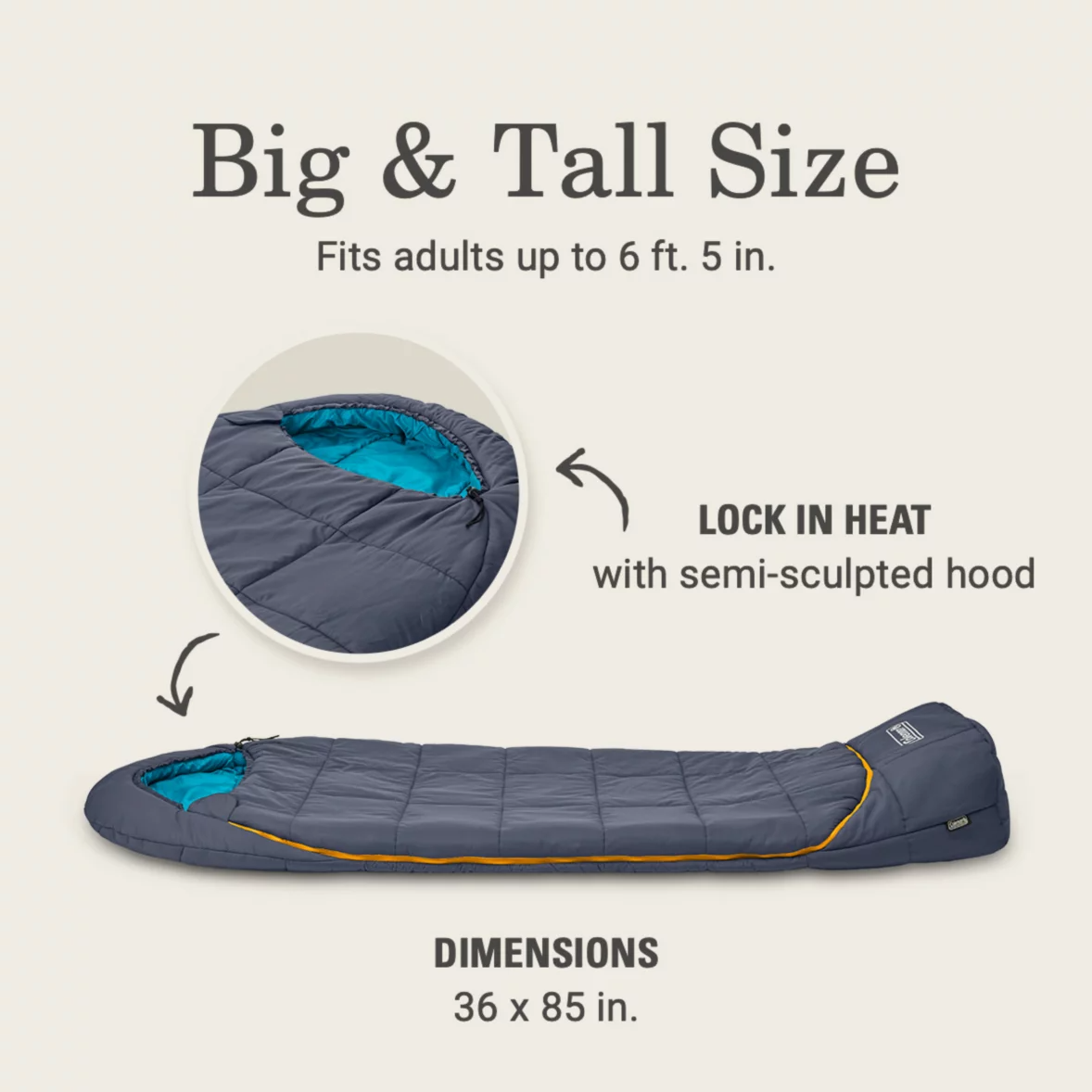 Coleman Big Bay™ 20° Big & Tall Contour Sleeping Bag